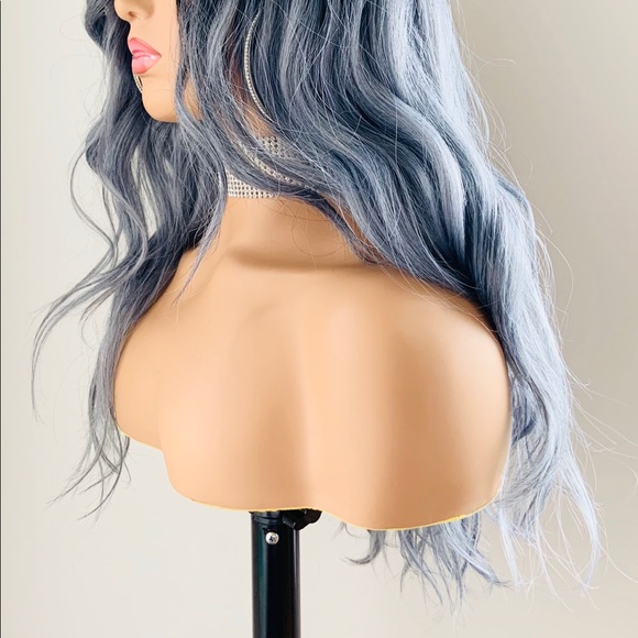 “Put On & Go” 24” Ombre Blue Premium Fiber Wig that is Curl/Flat Iron Safe - Picture 7 of 14